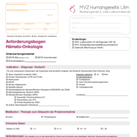 Anforderungsbogen Hämato-Onkologie