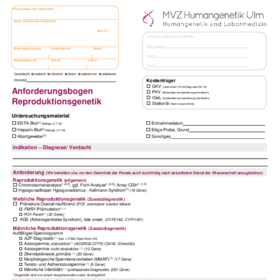 Anforderungsbogen Reproduktionsgenetik