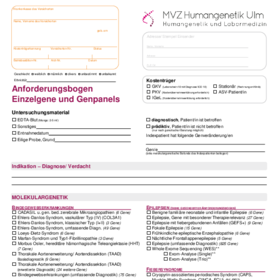 Anforderungsbogen Einzelgene und Genpanels
