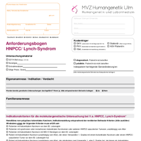 Anforderungsbogen HNPCC Lynch-Syndrom