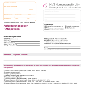 Anforderungsbogen RASopathien
