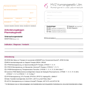 Anforderungsbogen Pharmakogenetik